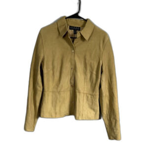 Siena Studio Vintage Leather Pearl Snap Button Jacket Size Medium Butter Soft